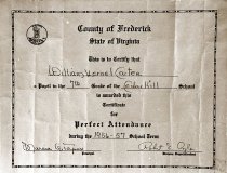 Cedar Hill School certificate